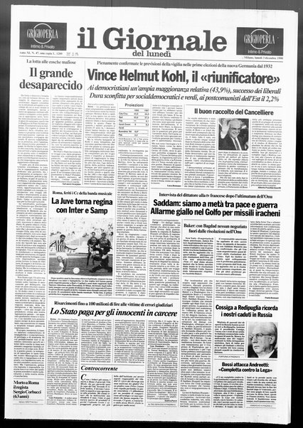 Il giornale del lunedi